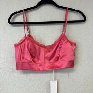 Morgan Lane Noelle Silk Bra Top Pink Size P NWT